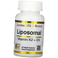 Липосомальные Витамины К2 и Д3, Liposomal Vitamin K2+ D3, California Gold Nutrition