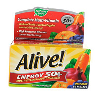 Комплекс витаминов после 50 лет, Alive! Energy 50+ Multivitamin-Multimineral, Nature's Way