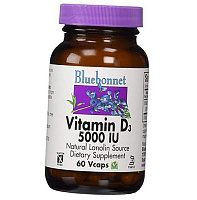 Витамин Д3, Vitamin D3 5000 Caps, Bluebonnet Nutrition