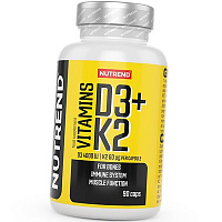 Витамины Д3 К2 для костей и зубов, Vitamin D3+K2, Nutrend