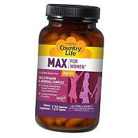 Мультивитамины для женщин без железа, Max for Women Iron Free, Country Life