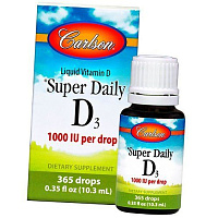 Витамин Д жидкий, Super Daily D3 1000, Carlson Labs