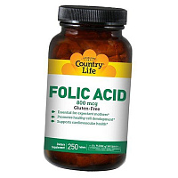 Фолиевая кислота, Folic Acid, Country Life