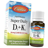 Витамин Д3 К2, Super Daily D3+K2, Carlson Labs купить