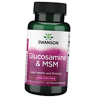 Глюкозамин и МСМ, без моллюсков, Glucosamine & MSM Shellfish Free, Swanson