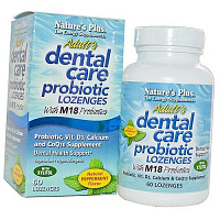 Пробиотик для полости рта, Adult Dental Care Probiotic with M18, Nature's Plus