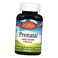Витамины для беременных, Prenatal with DHA & Vitamin D3, Carlson Labs
